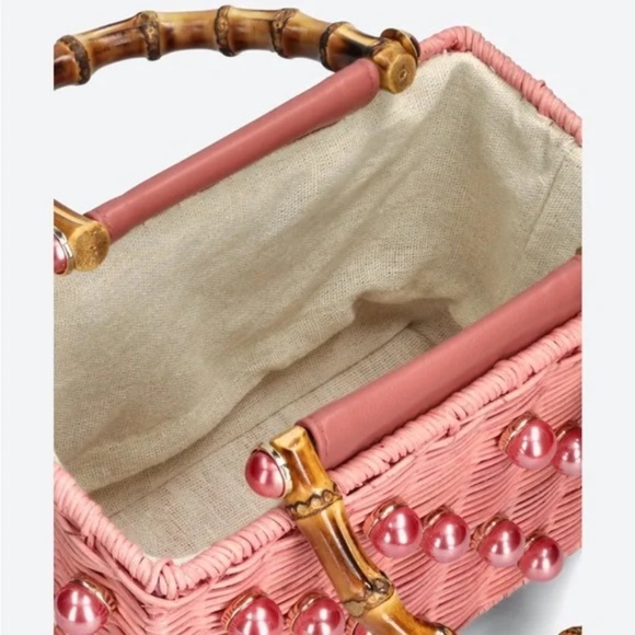NWT BTB Los Angeles Chloe Pearly Rattan Box Top-Handle Bag - Picture 8 of 8